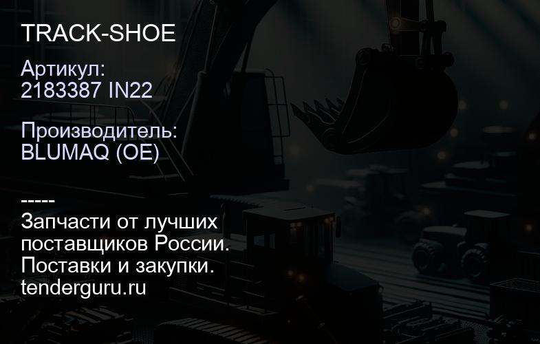 2183387 IN22 TRACK-SHOE | купить запчасти